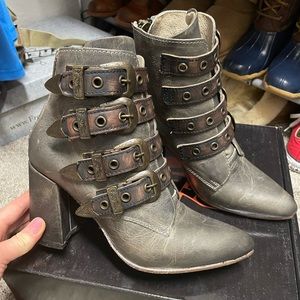 RARE FREEBIRD by Steven Jayden Leather Booties Heel Zip Up. Size 8. Worn once!